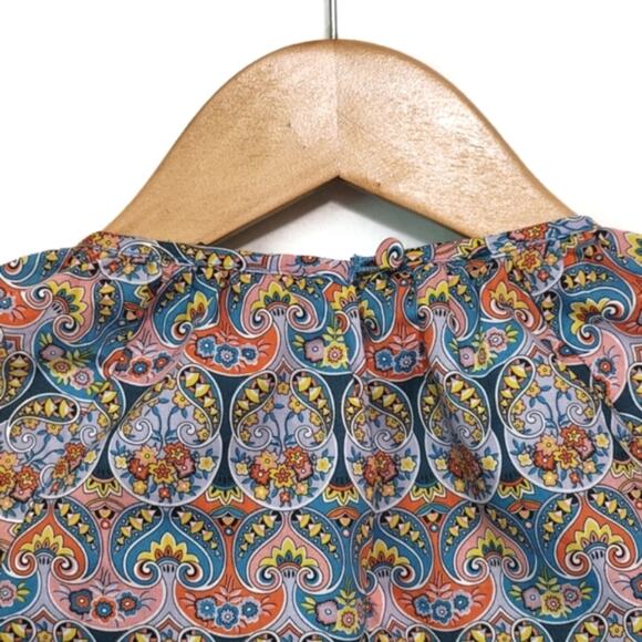 J Crew Liberty Fabric Floral Dress Side Cut Out Midi Boho Summer Blue Pink 6 - Picture 13 of 16